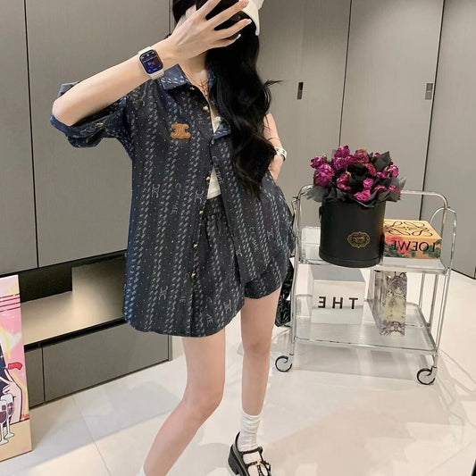 【Set】気質2点セット シャツ+ショートパンツ T0491