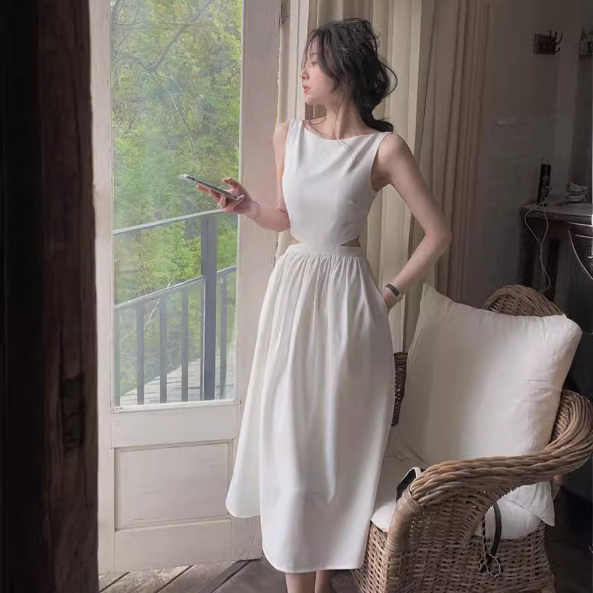 【Dress】カットアウトウエストワンピース T0708