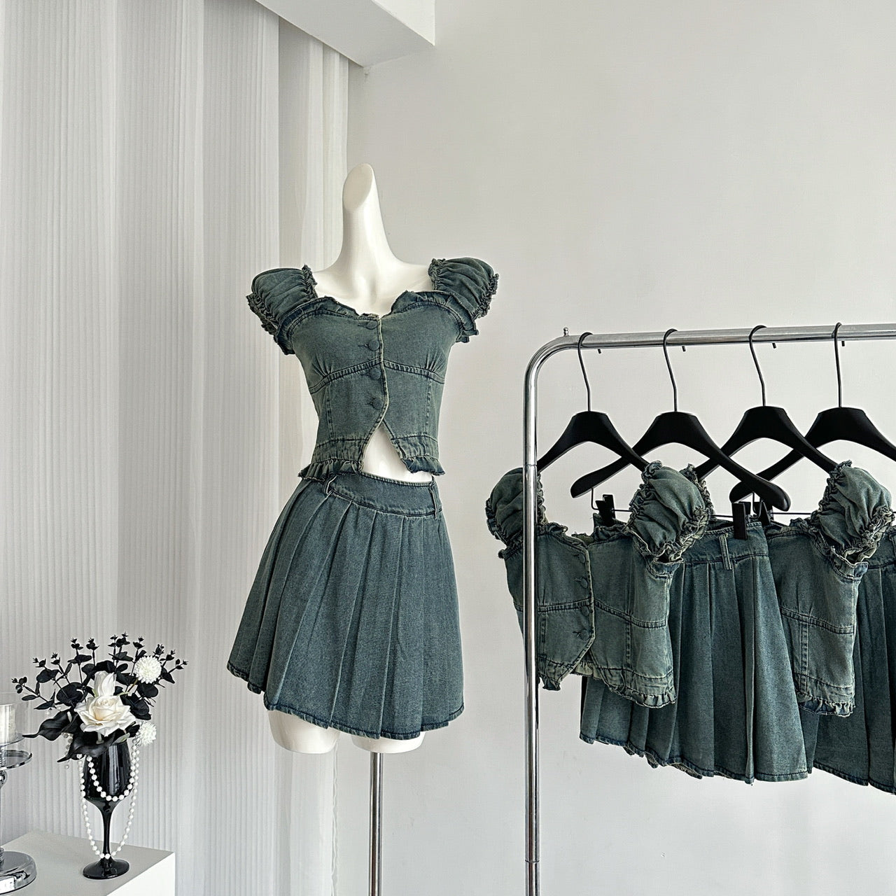 【Set】デニム人気2点セット T0606