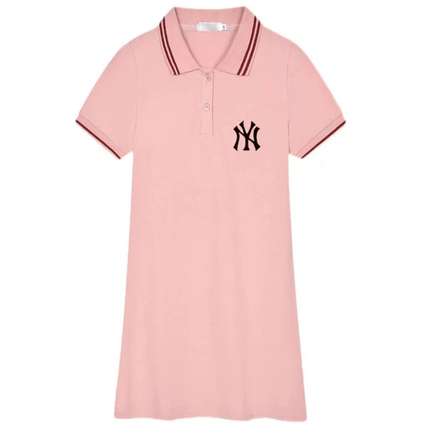 【Dress】2色POLOネックワンピース W12698