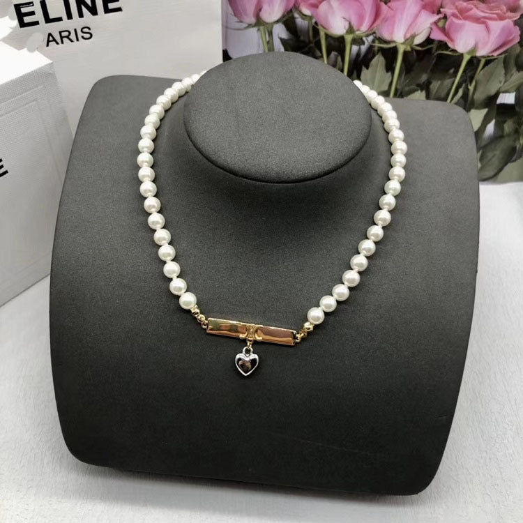 【雑貨】パール切り替えネックレス T0798