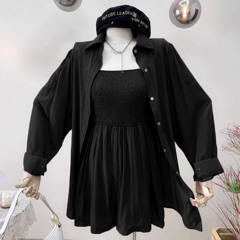 【Set】無地2点セット UVカットシャツ+ロンパース T0618