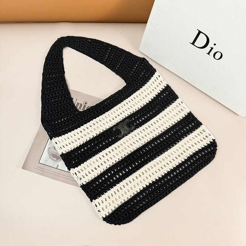 【雑貨】2色展開カゴバッグバッグ T0917