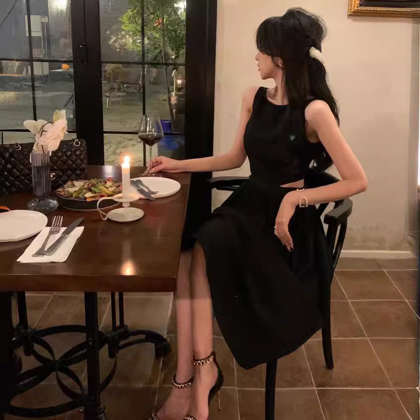 【Dress】カットアウトウエストワンピース T0708