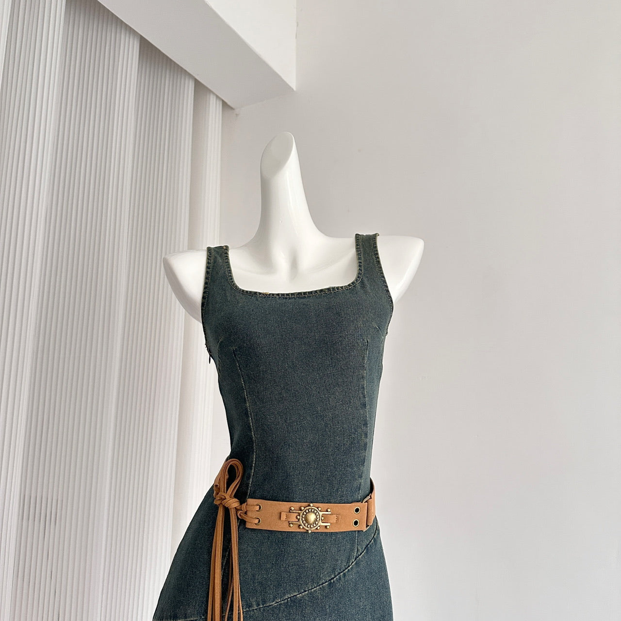 【Dress】デニム不規則ワンピース T0603