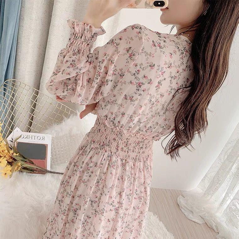【Dress】ロング丈花柄ワンピース T0592