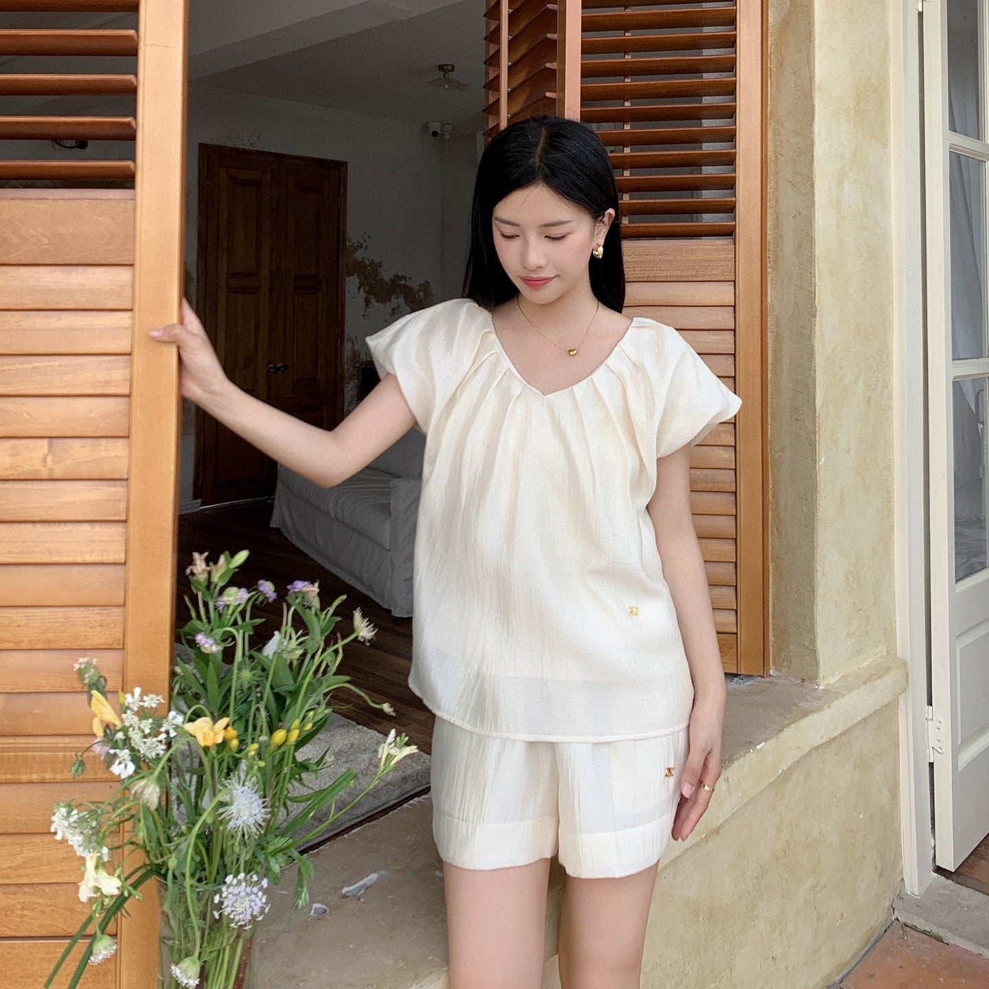 【Set】無地エレガントセットアップ T0814