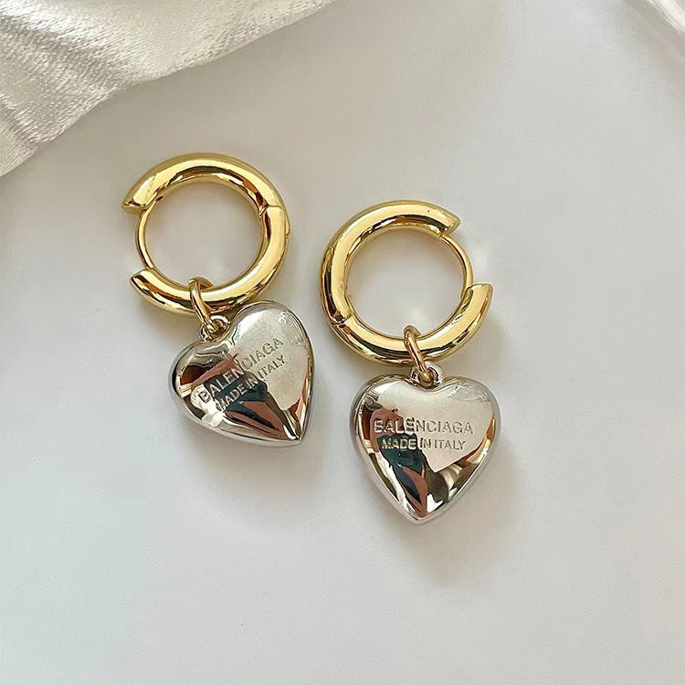 【雑貨】ハート柄デザインピアス T0734