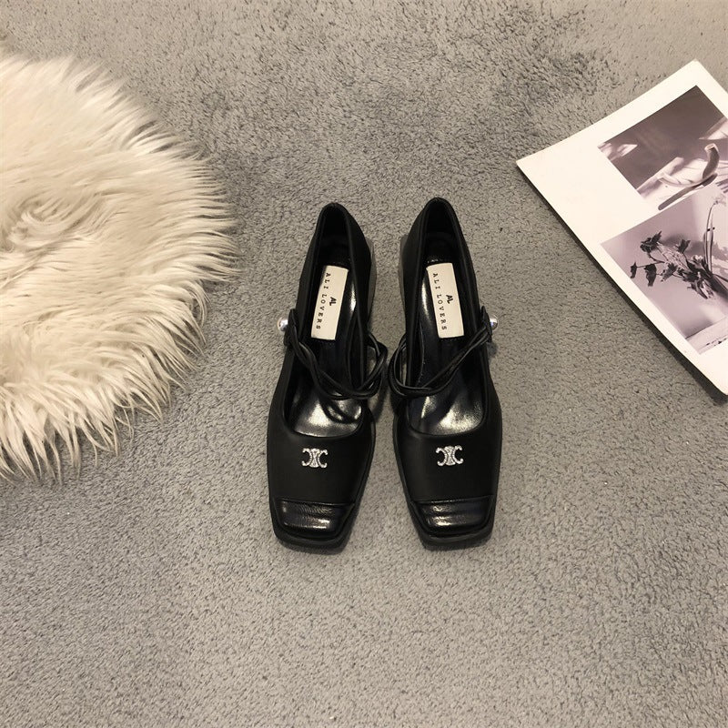 【Shoes】3色展開~チャンキーヒールパンプス T0843