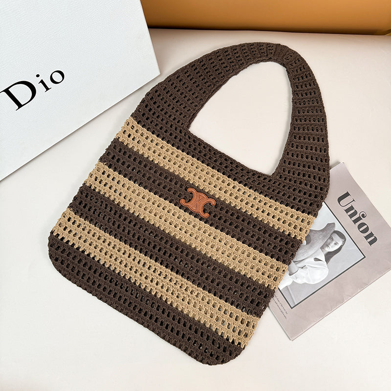 【雑貨】2色展開カゴバッグバッグ T0917