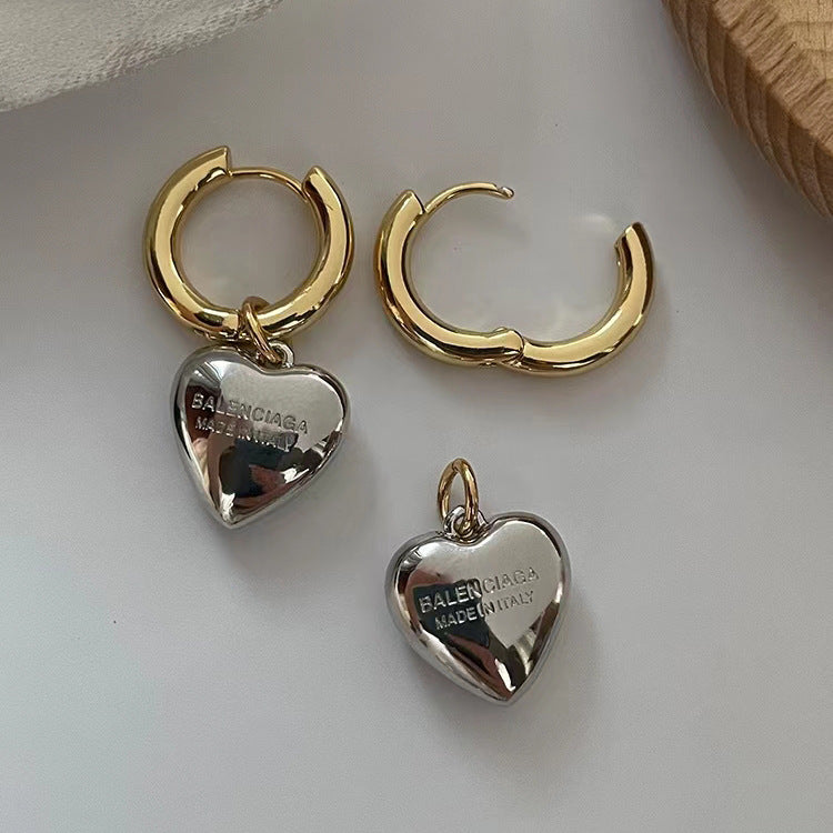 【雑貨】ハート柄デザインピアス T0734