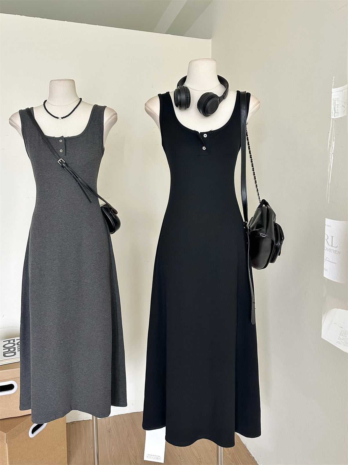【Dress】ボタンデザインワンピース T0608
