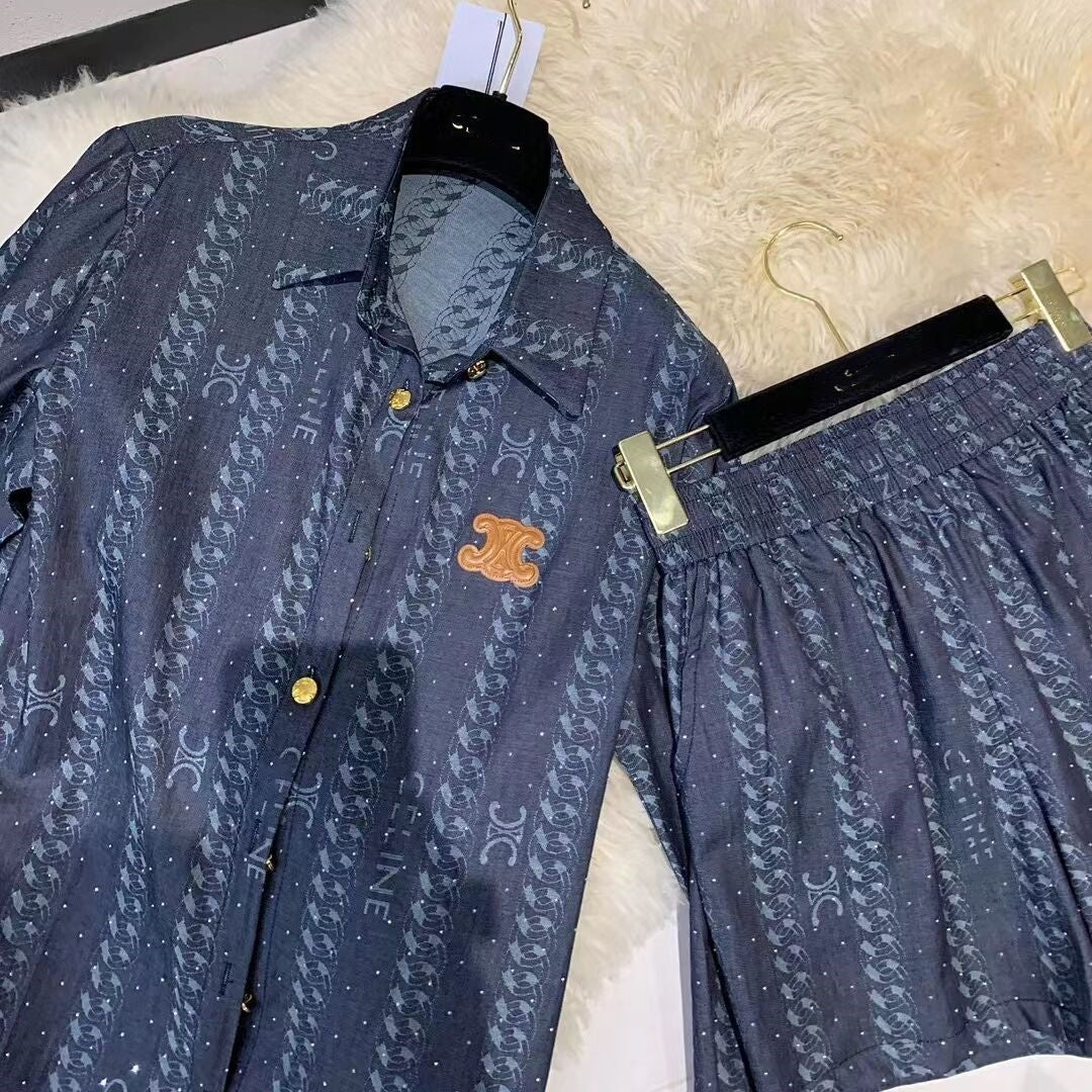 【Set】気質2点セット シャツ+ショートパンツ T0491