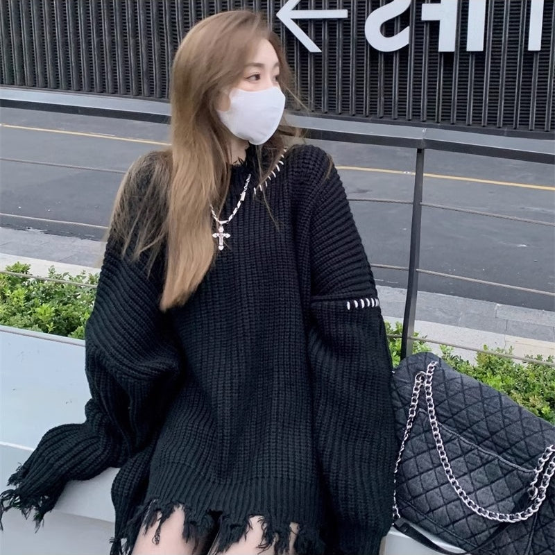 【Tops】ゆったりデザインセーター T01100