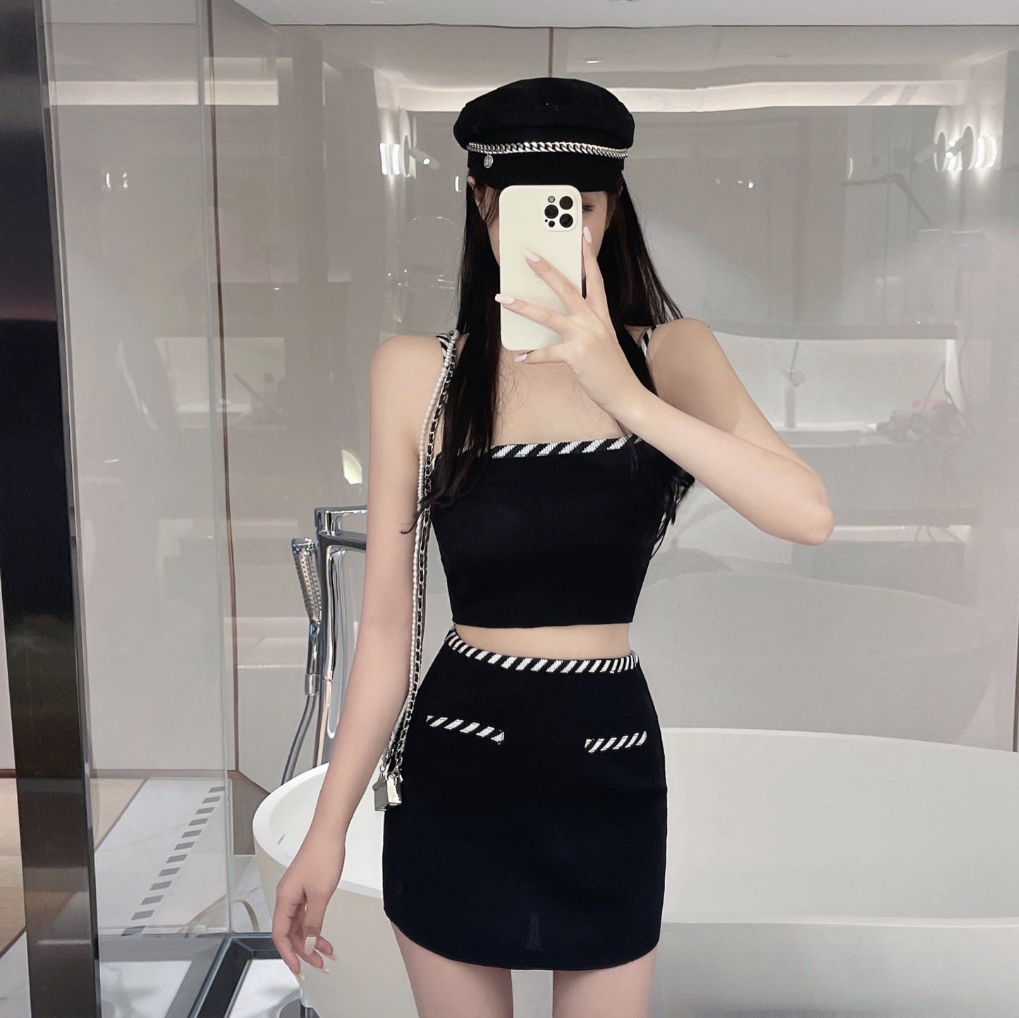 【Dress】セクシー切り替え2点セット T0633