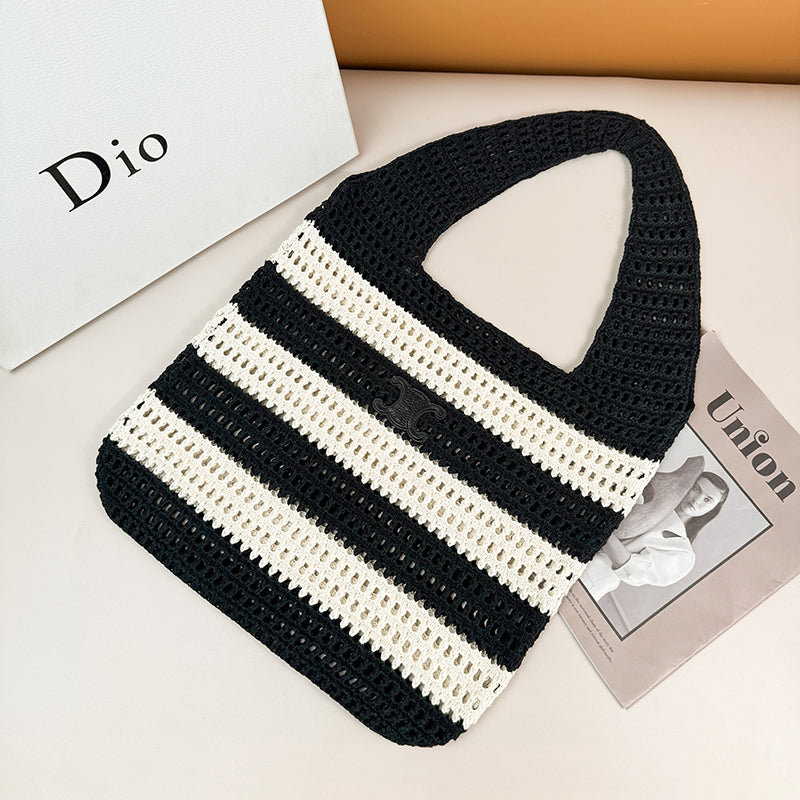 【雑貨】2色展開カゴバッグバッグ T0917