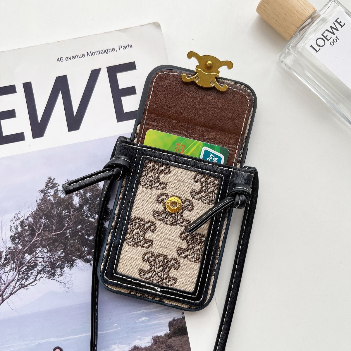 【雑貨】ポケット付きスマホケース T0321