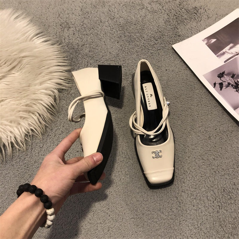 【Shoes】3色展開~チャンキーヒールパンプス T0843