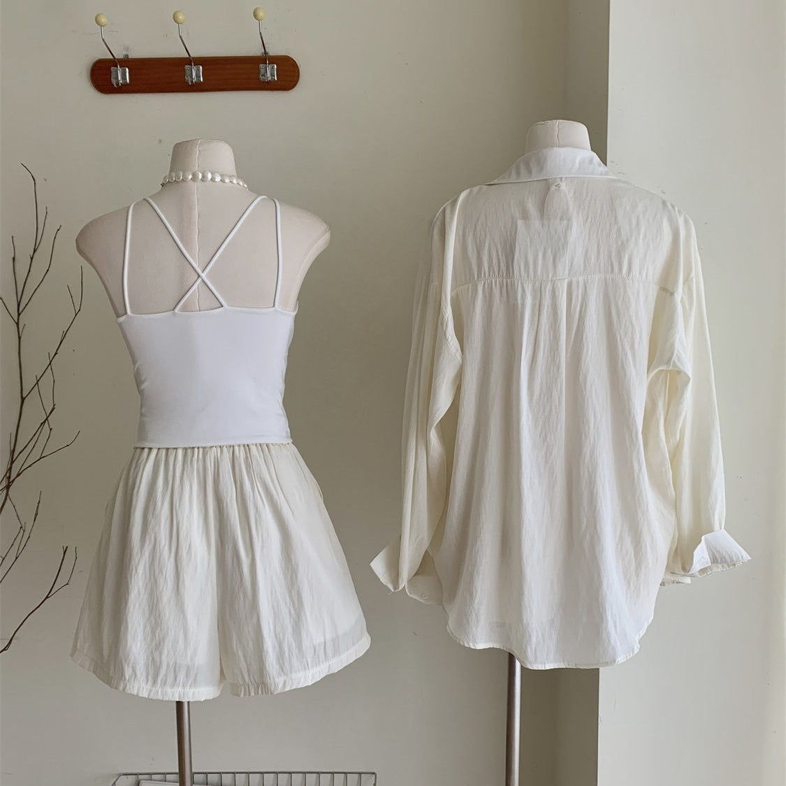 【Set】夏ぴったり薄い2点セットUVカット T0595