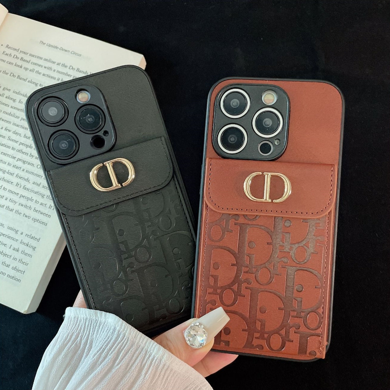 【雑貨】カードケース付きスマホケース T0968