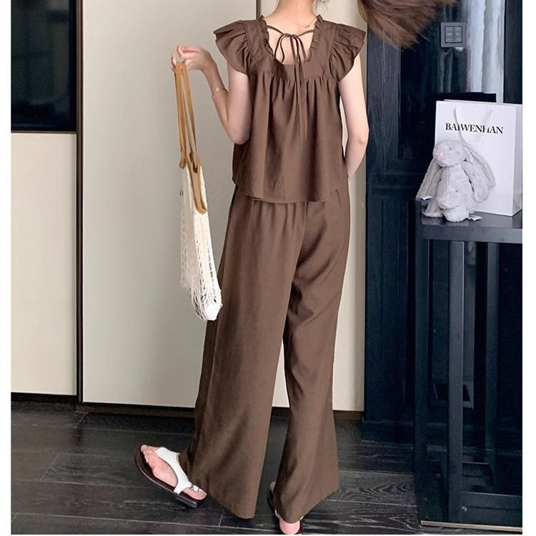 【Set】カジュアルトップス+パンツ2点セット T0620