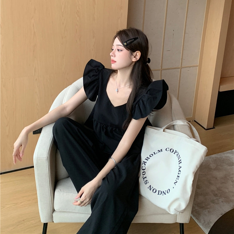 【Set】フライングスリーブトップ+カジュアルパンツ2点セット T0659