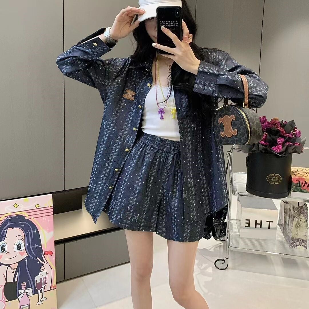 【Set】気質2点セット シャツ+ショートパンツ T0491