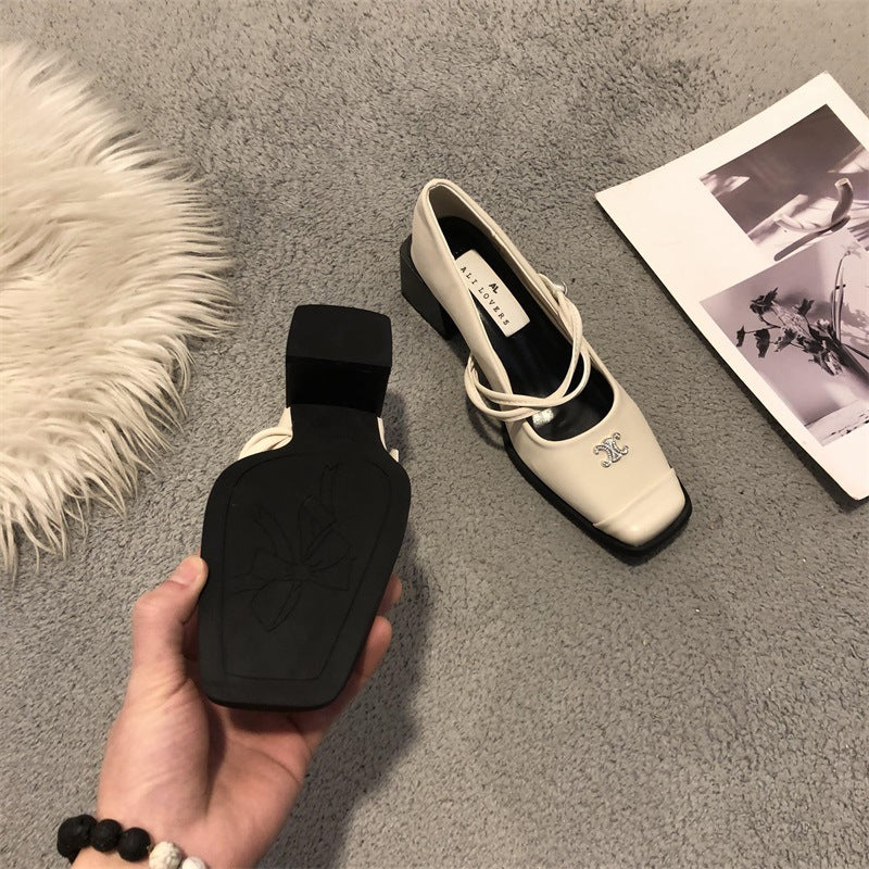 【Shoes】3色展開~チャンキーヒールパンプス T0843