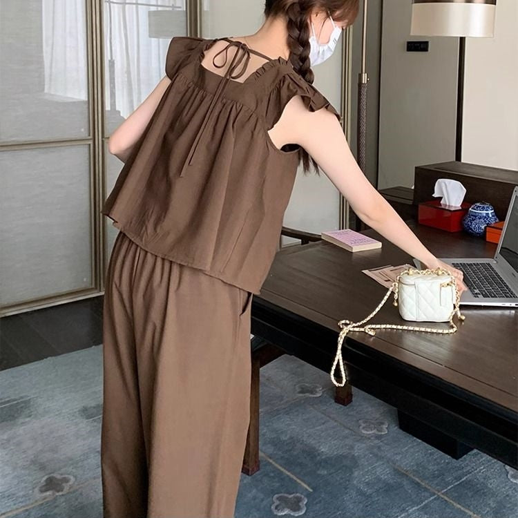 【Set】カジュアルトップス+パンツ2点セット T0620