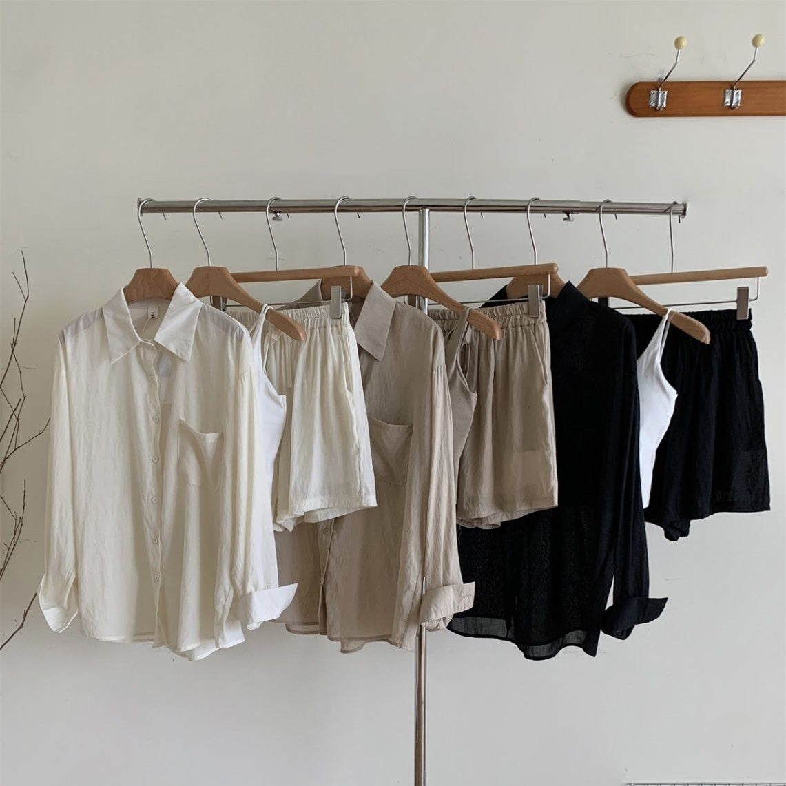 【Set】夏ぴったり薄い2点セットUVカット T0595