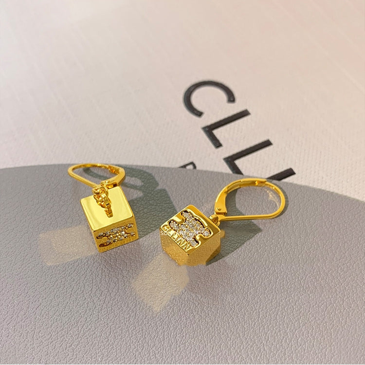 【雑貨】立方体デザインピアス/ネックレス T0749