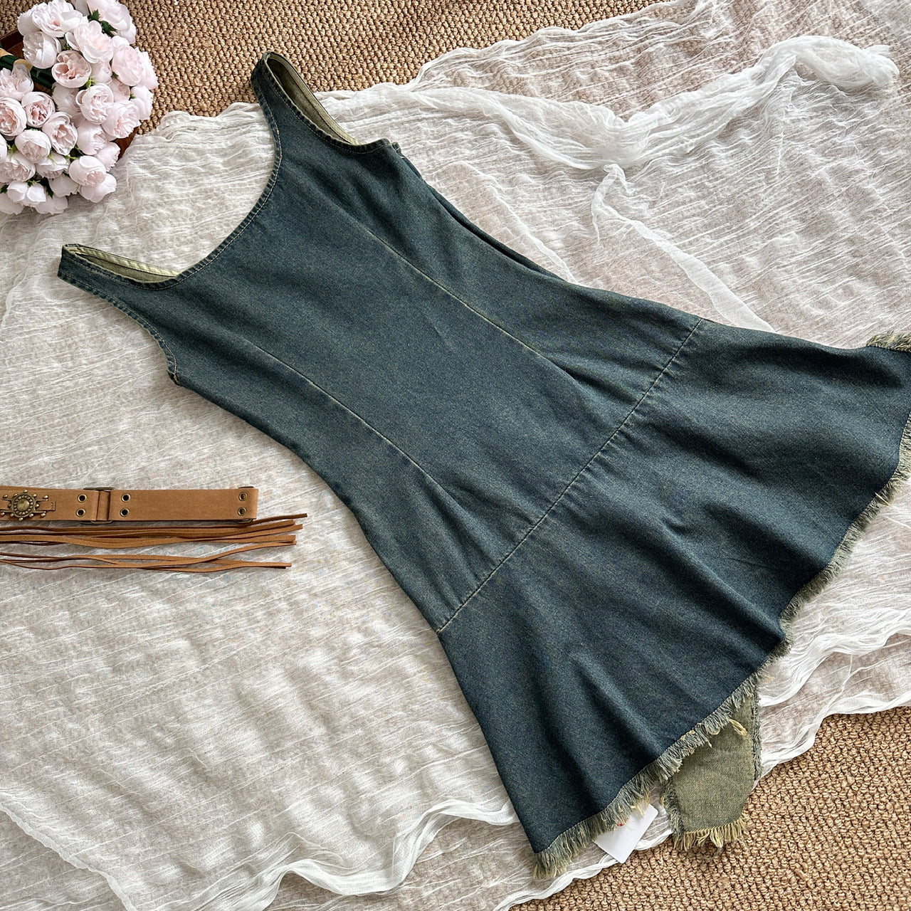 【Dress】デニム不規則ワンピース T0603