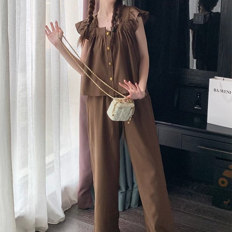 【Set】カジュアルトップス+パンツ2点セット T0620