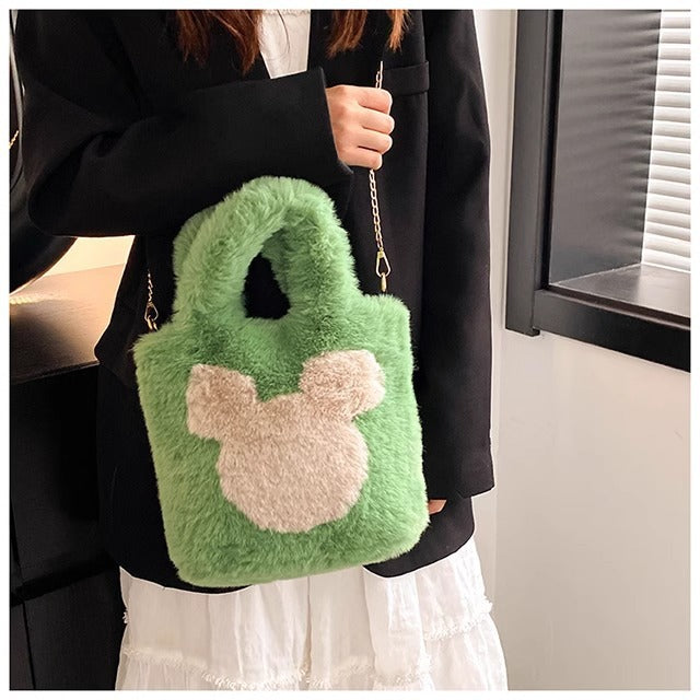 【雑貨】可愛い2WAYラムウールバッグ T01120