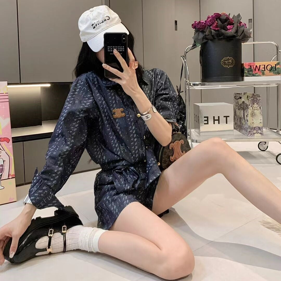 【Set】気質2点セット シャツ+ショートパンツ T0491