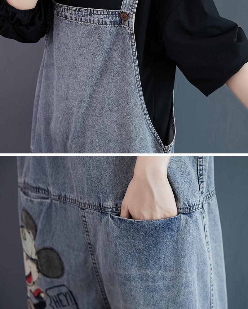 【Bottoms】キャラクターサロペットパンツ T-0050