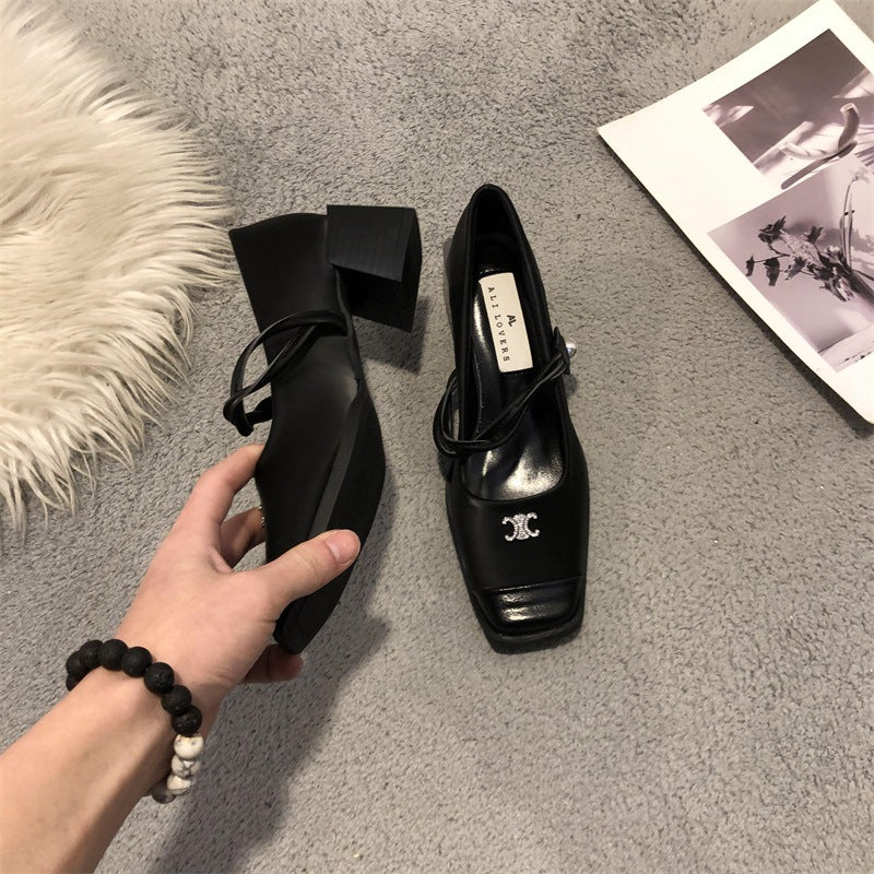 【Shoes】3色展開~チャンキーヒールパンプス T0843