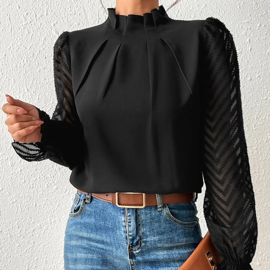 【Tops】高級感切り替えデザイントップス T01060