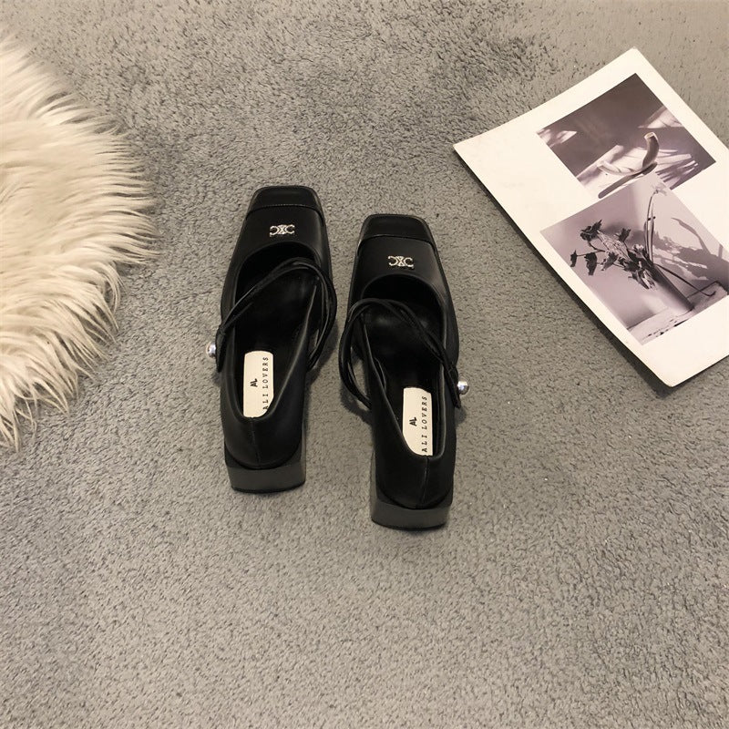 【Shoes】3色展開~チャンキーヒールパンプス T0843