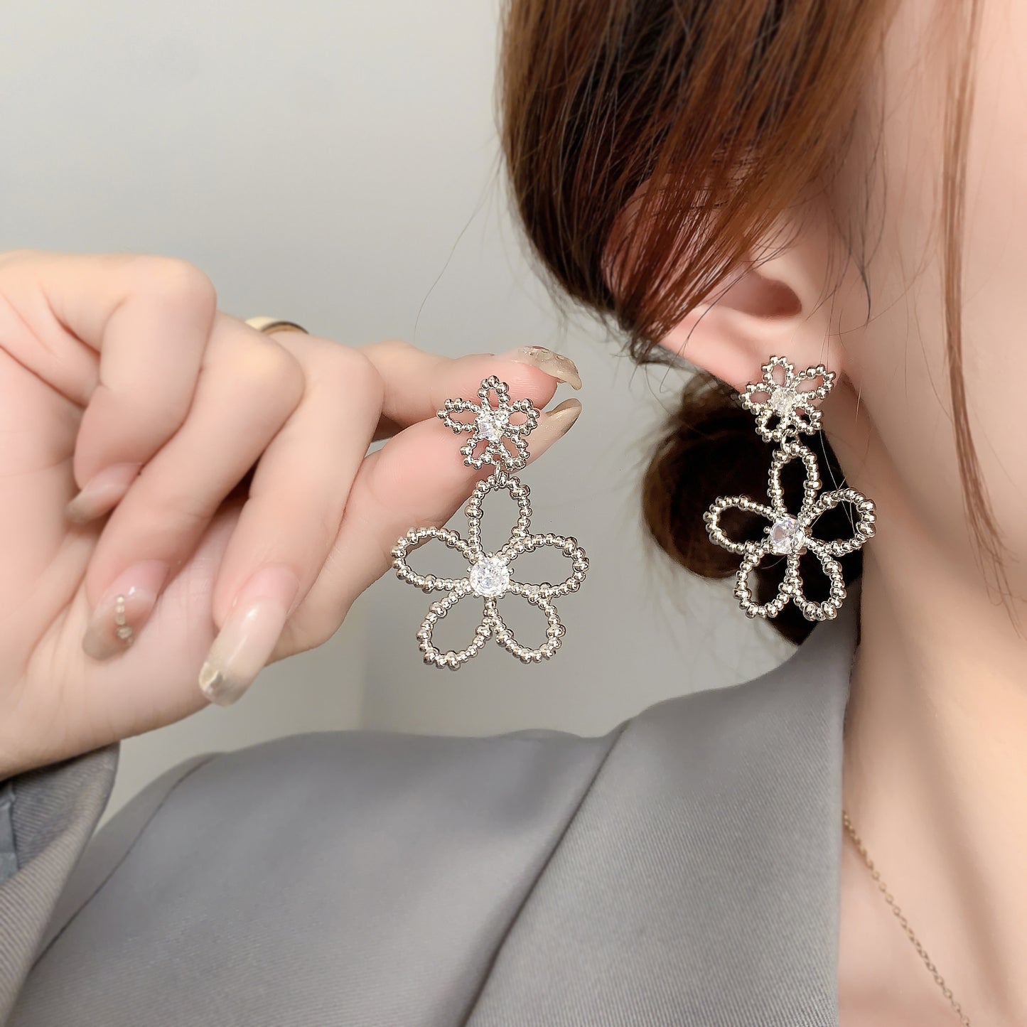 【雑貨】花柄ピアス T0750