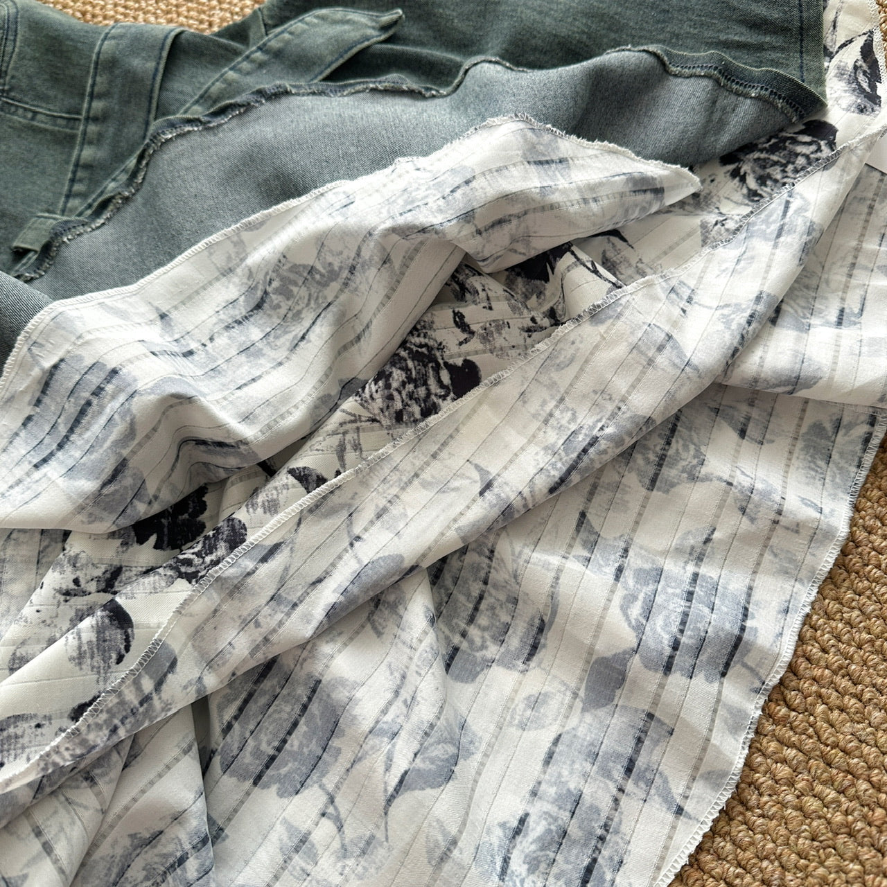 【Dress】デニム切り替えワンピース T0602