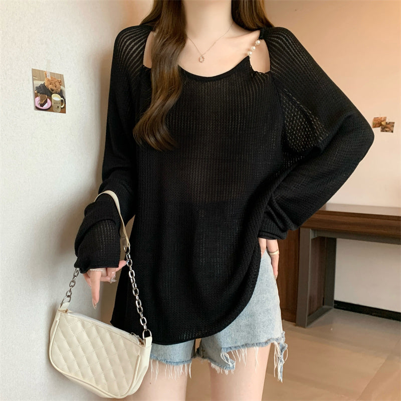 【Tops】ビーズニットブラウス T01036