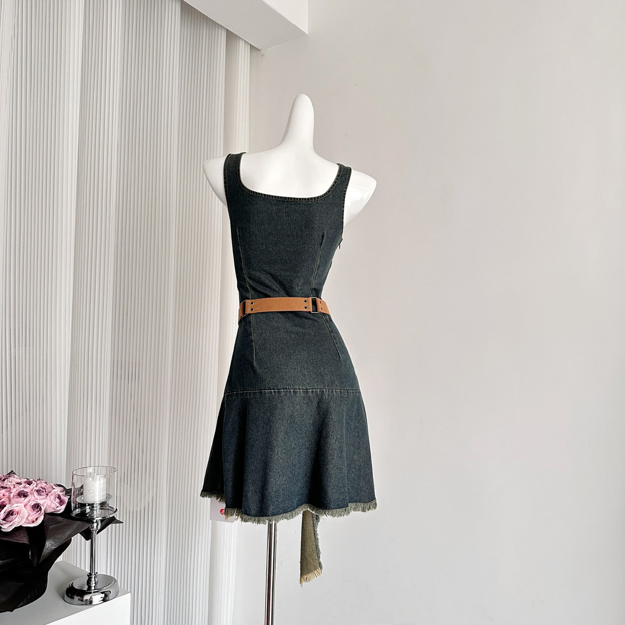 【Dress】デニム不規則ワンピース T0603