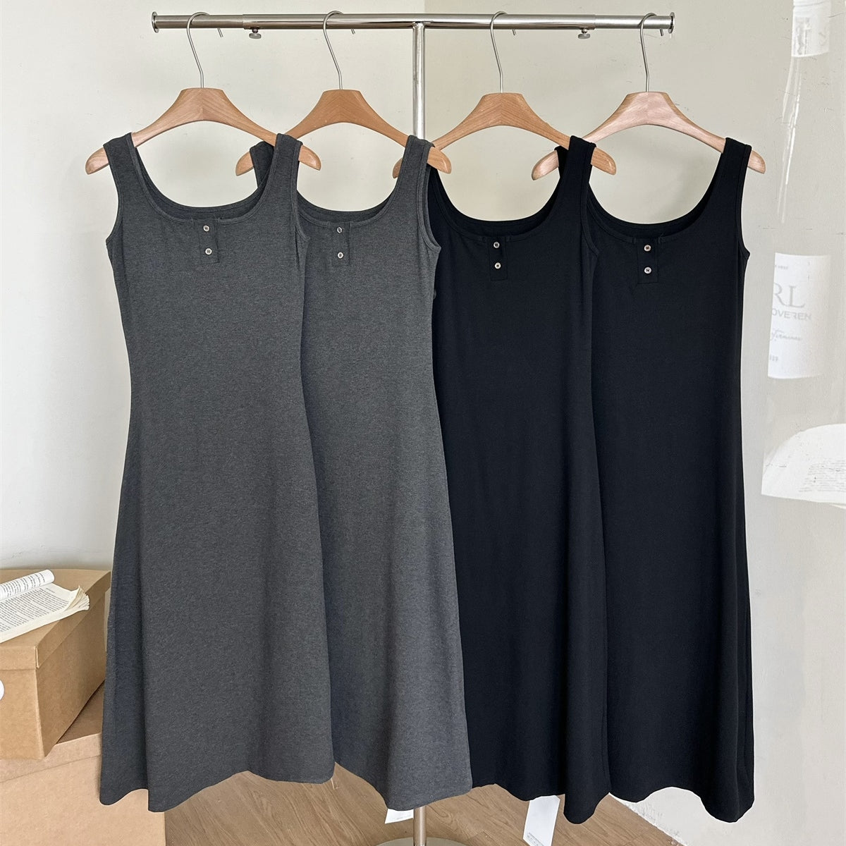 【Dress】ボタンデザインワンピース T0608