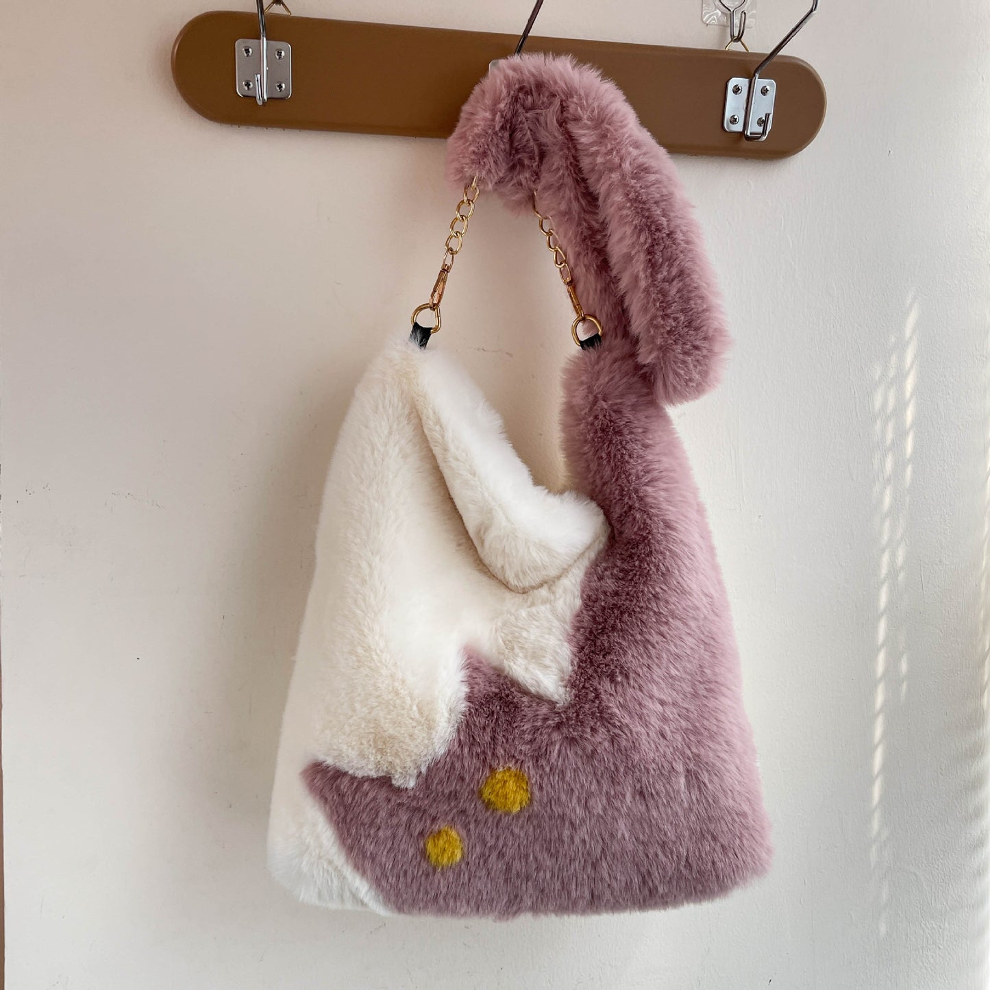 【雑貨】可愛いラムウールショルダーバッグ T01119