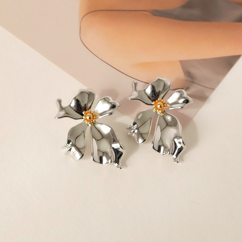 【雑貨】花柄イヤリング T0757