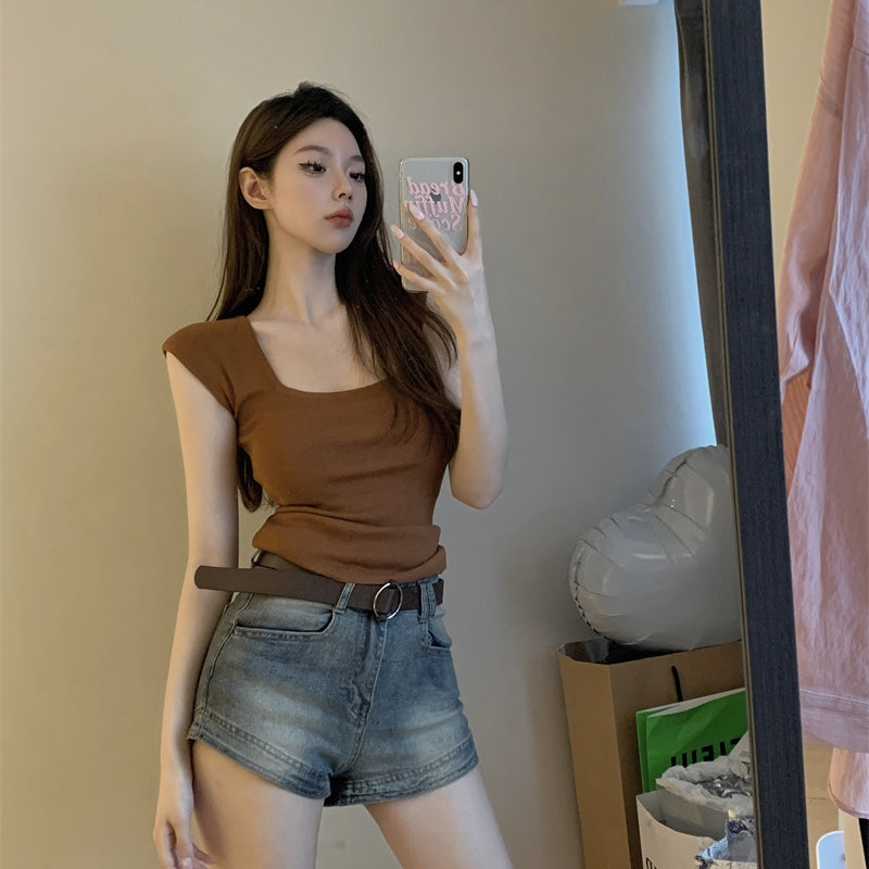 【Tops】3色展開Tシャツ T0660