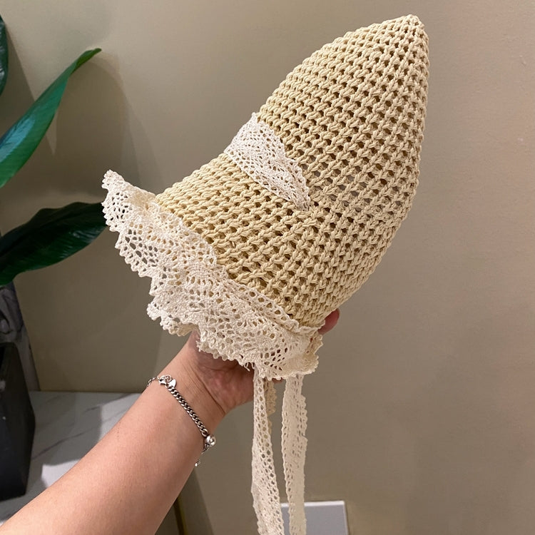 【雑貨】レース切り替え折りたたみバケットハット T0885