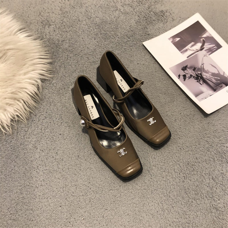 【Shoes】3色展開~チャンキーヒールパンプス T0843