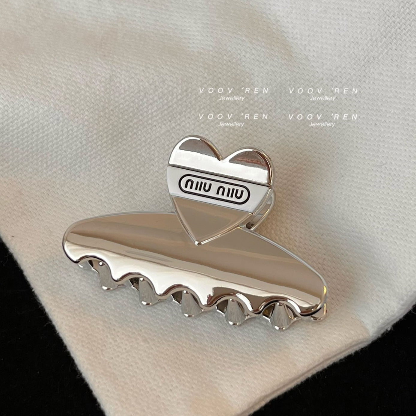 【雑貨】ハート柄クロウクリップ T0953